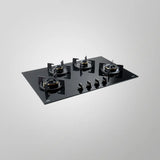 BZ 804 78cm Built-in Hob with 4 Forged Brass Burners & Auto Electric Ignition