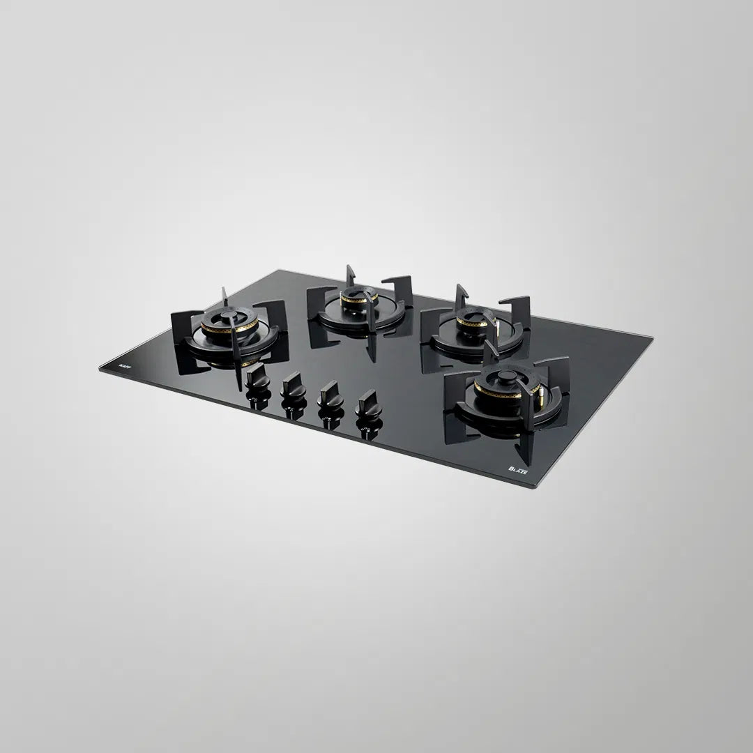 BZ 804 78cm Built-in Hob with 4 Forged Brass Burners & Auto Electric Ignition