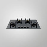 BZ 804 78cm Built-in Hob with 4 Forged Brass Burners & Auto Electric Ignition