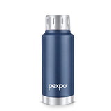 Pexpo Cameo Pro Vacuum Insulated 300ml Stainless Steel Water Bottle -Denim Blue | Hot & Cold Upto 5-6 Hours | Leak of | Office, School, Gym & Travelling|Men, Women & Kids| RCB Edition