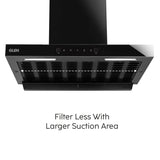 60cm Auto Clean Filterless Chimney with Heat Sensor, 1400 m³/hr Suction, Motion Touch Control – Black (CH 6052 HSR BL AC)