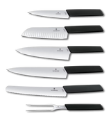 Swiss Made Modern Knife Block 6 Pieces Black Beechwood Knife Set (6.7186.63)