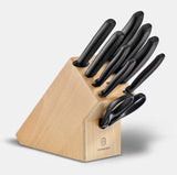 Swiss Made Classic Cutlery Block 9 Pieces Beechwood Knife Set