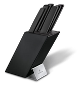 Swiss Made Modern Knife Block 6 Pieces Black Beechwood Knife Set (6.7186.63)