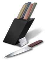 Swiss Made Modern Knife Block 6 Pieces Multicolor Beechwood Knife Set (6.7186.66)