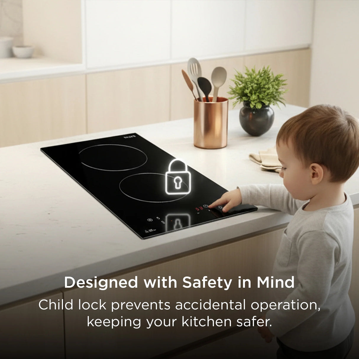 2 Zone Built-in Induction Hob with 9 Power Levels Touch Control Timer (BH1015IC2Z)