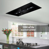 Kitchen Chimney Cassette Ceiling Mounted Remote Control Baffle filters 120cm 1250 m3/h - (1010CS)