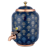 Classical Printed Copper Matka – Motif Carpet Gold | 14 Litre