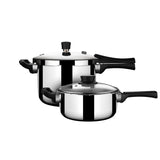 Pressure Cooker Duo 9259 – 3L & 5L Triply Stainless Steel Set with Interchangeable Lids & Resettable Safety Valve