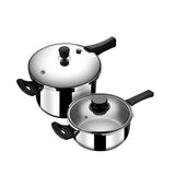 Pressure Cooker Duo 9259 – 3L & 5L Triply Stainless Steel Set with Interchangeable Lids & Resettable Safety Valve