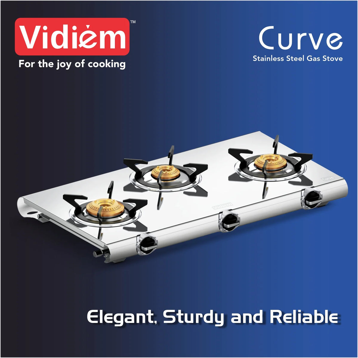 CURVE 3 BURNER GAS STOVE