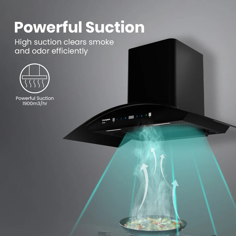 CHD-ELC90FLE-IND 90cm Eliteo Curved Series Filterless Wall Mounted Chimney