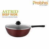 Astrid Nonstick Deep Wok With Glass Lid 4.5L, 28cm