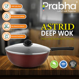 Astrid Nonstick Deep Wok With Glass Lid 4.5L, 28cm