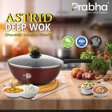 Astrid Nonstick Deep Wok With Glass Lid 4.5L, 28cm