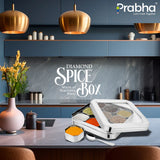 Stainless Steel Diamond Sqaure, Spice & Dry Fruits Container With See Through Glass Lid