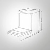 DW FIBI Fully Integrated Built-in Dishwasher – 12 Place Settings, 6 Programs, Soft Push Controls, Stainless Steel Interior