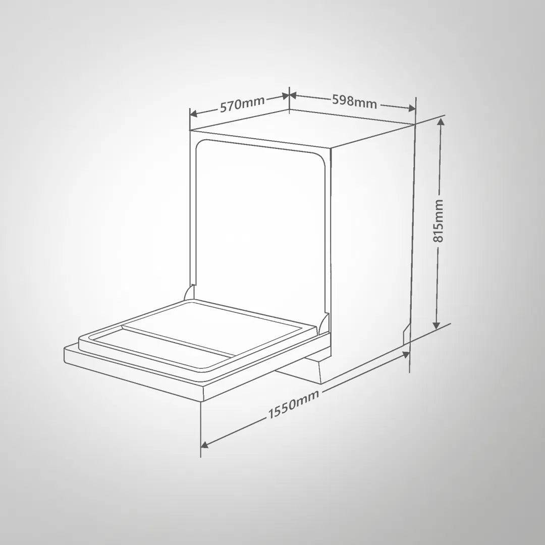 DW (SITG) Built-in Dishwasher – 12 Place Settings, 7 Programs, Rapid Wash, Salt Container & Soft Push Controls