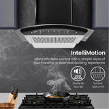 CHD-IMC60FLE-MBL-Curved Wall Mounted Chimney IntelliMotion 60 cm