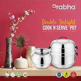 Prabha Double Delight Cook N Serve Pot – Thermal Rice Cooker 1L