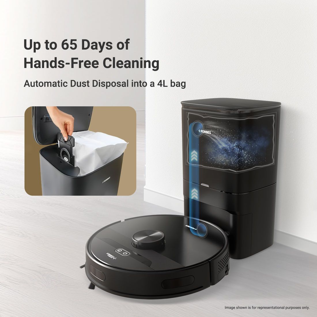 Smartclean S2 Robotic Vacuum Cleaner & Mop with 3S Mopping Technology (AI-Powered LiDAR 3.0, Black)