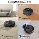 Smartclean Home Mapping Pro Vacuum Cleaner with 3-in-1 Cleaning System | 4L Capacity (Black)