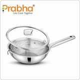 Elante Tri-Ply Wok With Glass Lid – 4.3L, 28cm