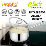 Elante Tri-Ply Saucepan With Glass Lid – 1.2L, 14cm