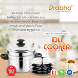 Stainless Steel Heavy Gauge Elegant Idli Cooker With Lid – 4 Plates