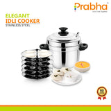 Stainless Steel Heavy Gauge Elegant Idli Cooker With Lid – 4 Plates