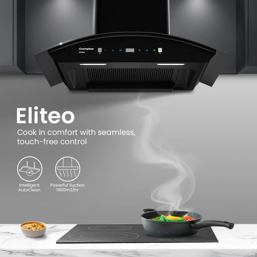 CHD-ELC60FLE-IND 60cm Eliteo Curved Series Filterless Wall Mounted Chimney