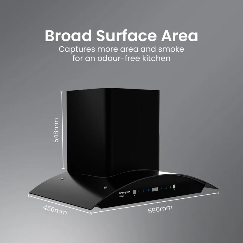 CHD-ELC60FLE-IND 60cm Eliteo Curved Series Filterless Wall Mounted Chimney