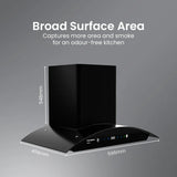 CHD-ELC60FLE-IND 60cm Eliteo Curved Series Filterless Wall Mounted Chimney