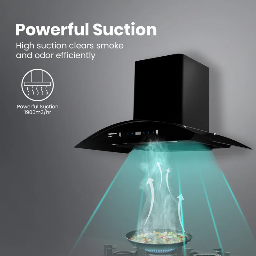 CHD-ELC75FLE-IND 75cm Eliteo Curved Series Filterless Wall Mounted Chimney