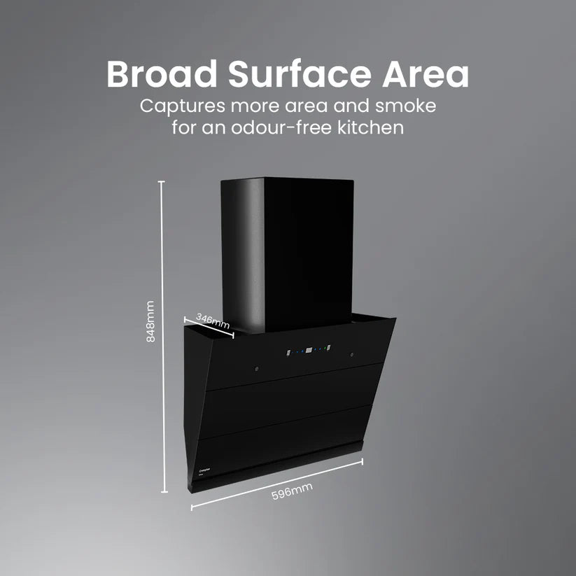 CHD-ELI60FLE-IND 60cm Filterless Wall Mounted Chimney Eliteo Inclined Series