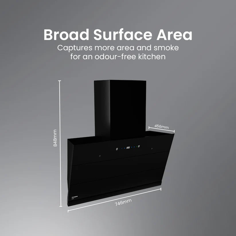 CHD-ELI75FLE-IND 75cm Filterless Wall Mounted Chimney Eliteo Inclined Series
