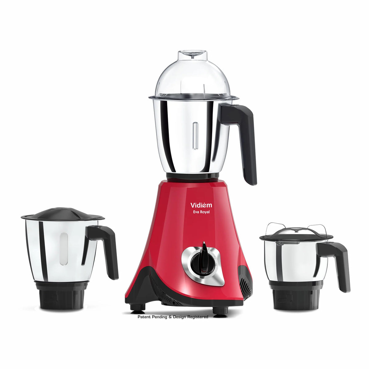 Eva Royal 750W Mixer Grinder with 3 Jars (Crimson Red)