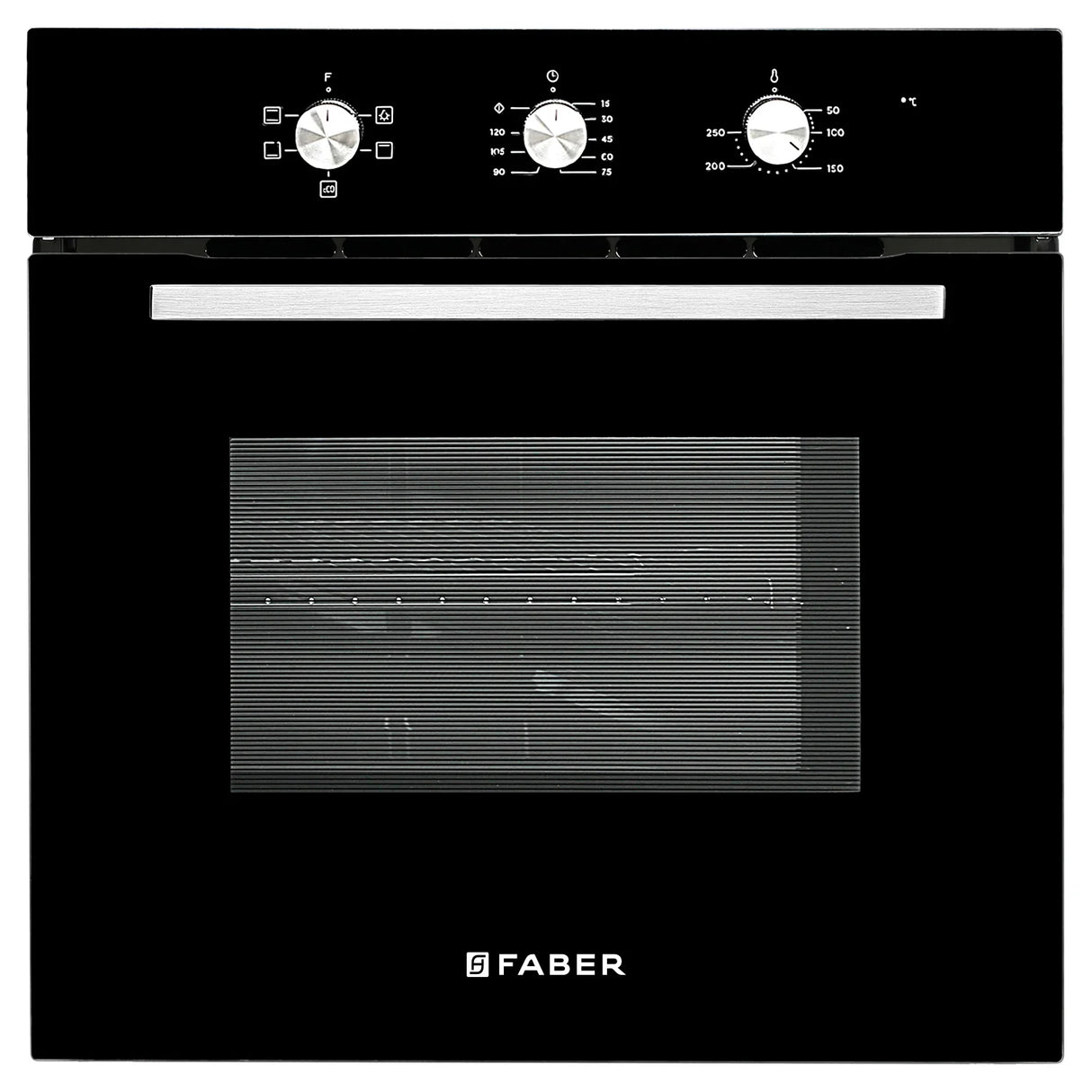 FBIO 80L 5F BK Built-In Electric Oven with 5 Cooking Functions & Black Glass Finish