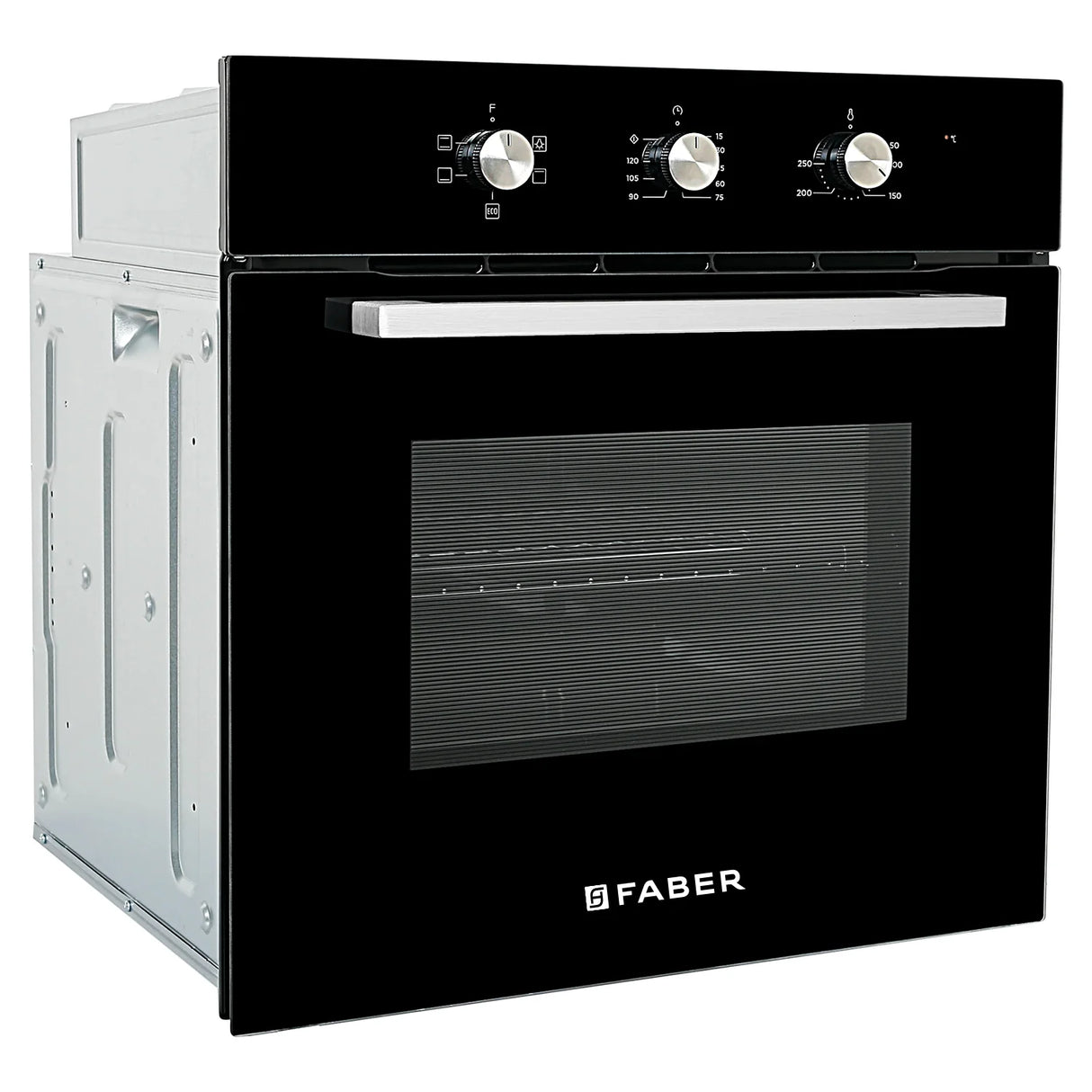 FBIO 80L 5F BK Built-In Electric Oven with 5 Cooking Functions & Black Glass Finish