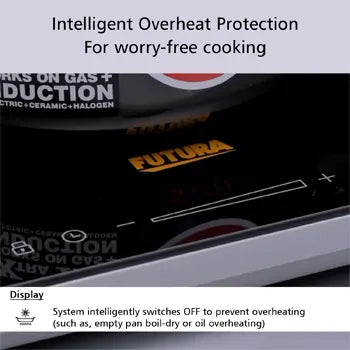 Futura FIC1A1 2000W Single Induction Cooktop with 20 Power Settings & Pan Detection