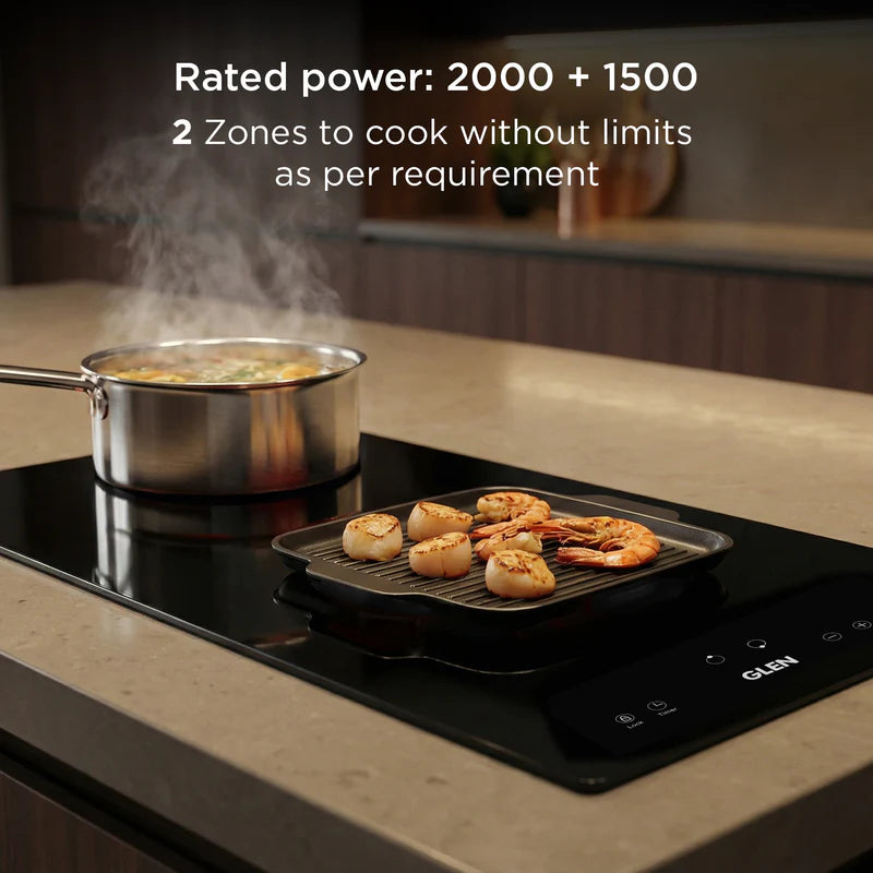 2 Zone Built-in Induction Hob with Touch Control, 9 Power Levels & Timer BH1017IC2Z