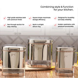 Classicware Stainless Steel Trandy Clear Canister with See-through Window (1 Pc) 2.5L
