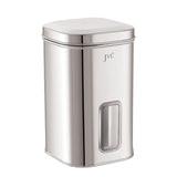 Classicware Stainless Steel Flossy Window Canister with See-Through Window (1 Pc) 2.5L