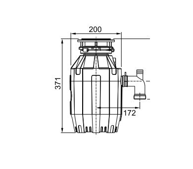 TE-1.25 HP Food Waste Disposer with 1400ml Capacity and Stainless Steel Grinding System