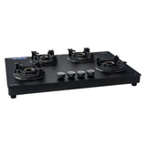 4 Burner Ultra Slim Matte Glass LPG Stove with Forged Brass Burners (CT1045USMG)