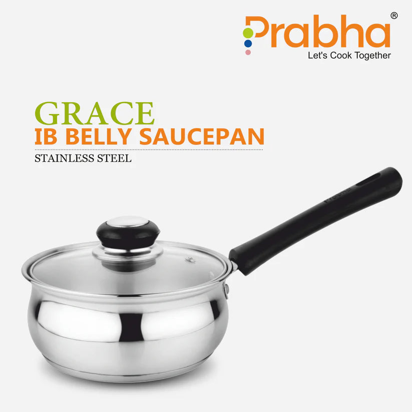 Grace IB Belly Saucepan With Lid – 1.4L, 16cm
