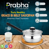 Grace IB Belly Saucepan With Lid – 1.4L, 16cm