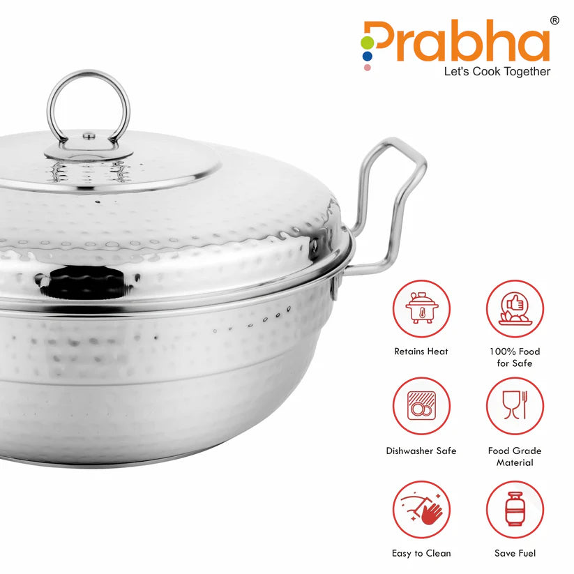 Grace IB Multi Kadhai Hammered with 6 Plates 28cm