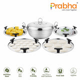 Grace IB Multi Kadhai Hammered with 6 Plates 28cm