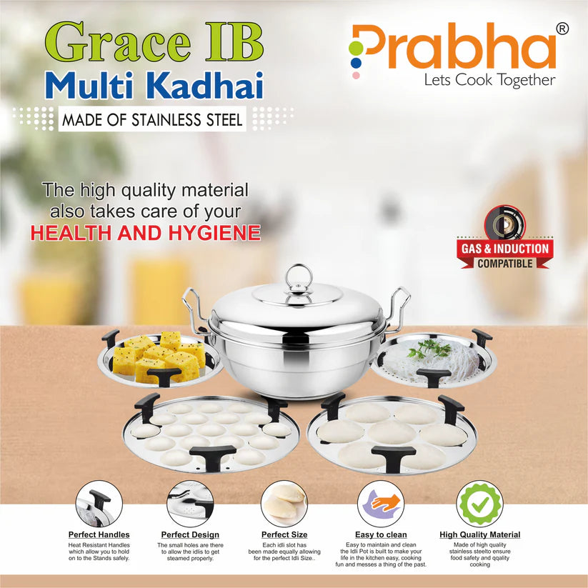 Grace IB Multi Kadhai Plain (6 Plates) 28cm